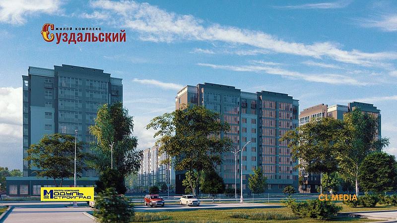 ЖК Суздальский вид на жк со стороны дороги